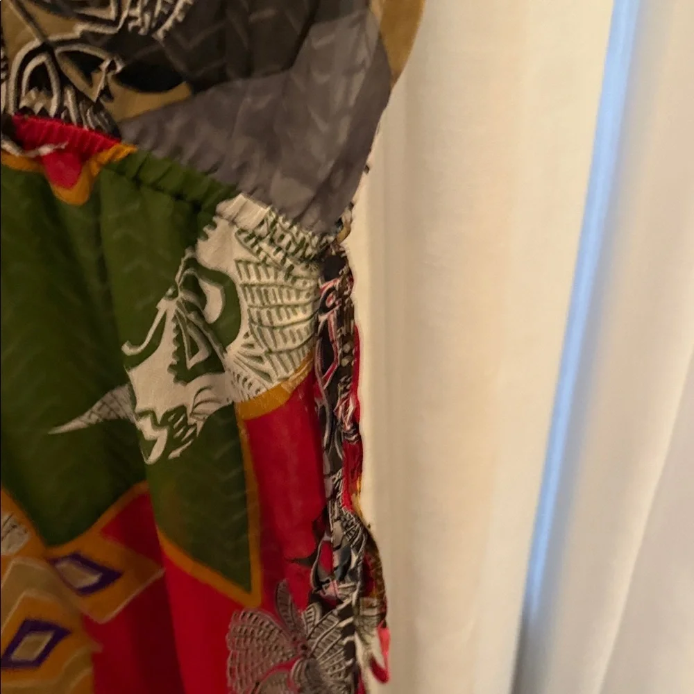 Colorful Patchwork Ruffle Mini Dress - Picture 6 of 7